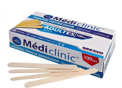 Abaisses Langues Adulte Bois Boite de 100 Mediclinic
