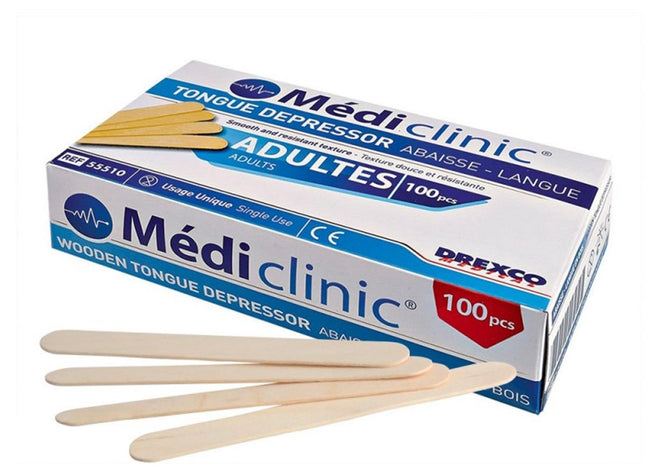 Abaisses Langues Adulte Bois Boite de 100 Mediclinic