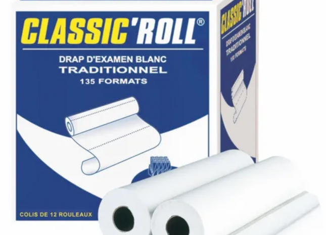 Draps d'Examen Papier Lisse Blanc 50x35 cm