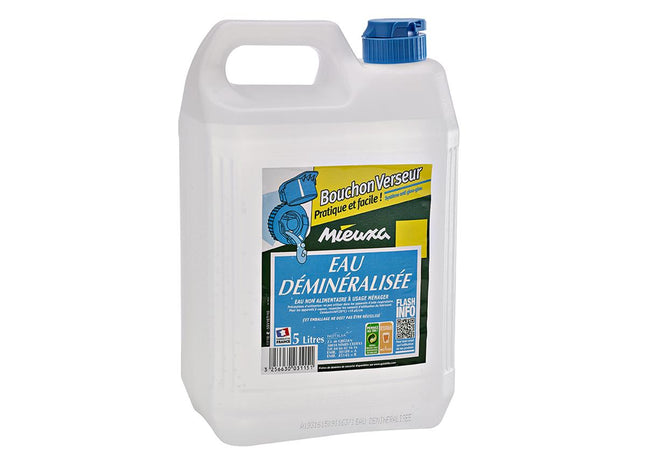 Eau Déminéralisée 5 Litres avec Bouchon Verseur