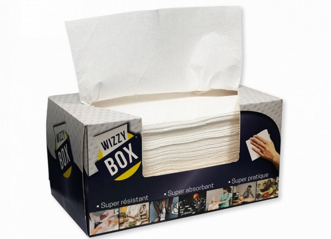 Essuie-Tout Enchevêtrés Gaufrés Wizzy Box 2700 Feuilles