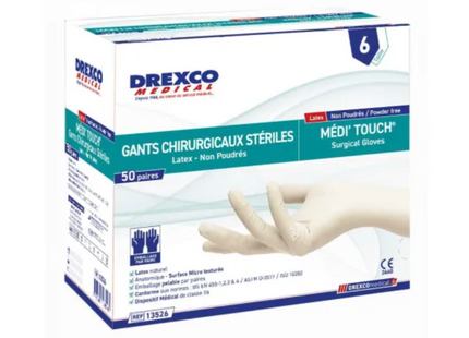 Gants Latex Stériles Non Poudrés