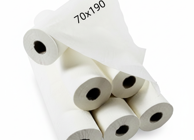 Draps d'examen lisses blancs 70x190 cm par 12 rouleaux net