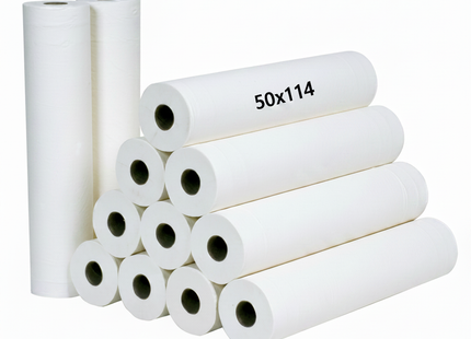 Draps d'examen jetables lisses blancs 50x114 cm par 12 rouleaux