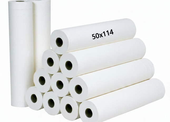 Draps d'examen jetables lisses blancs 50x114 cm par 12 rouleaux