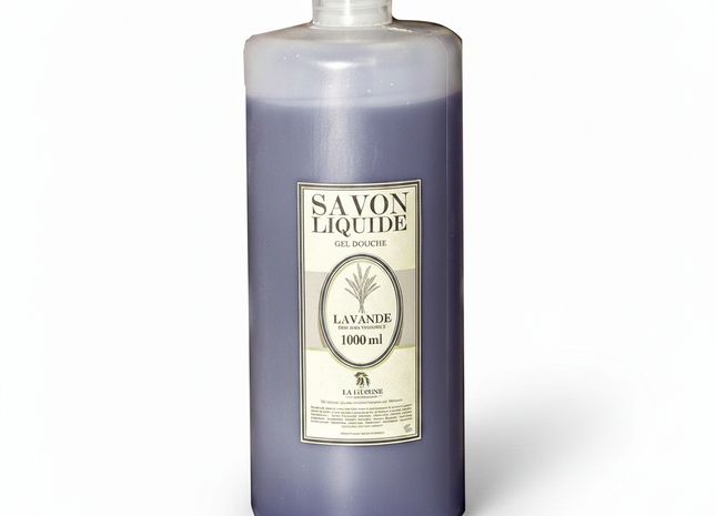 Savon de Marseille liquide à la lavande 1 litre fond blanc