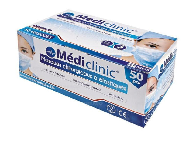 Masque Chirurgical 3 Plis Type IIR Boite de 50