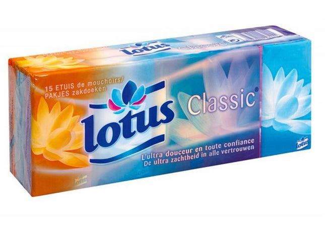 Mouchoirs 3 Plis par 9 en Etuis par 15 Lotus