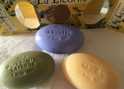 Coffret 3 Savons de Marseille Olive Lavande Miel 450 grs