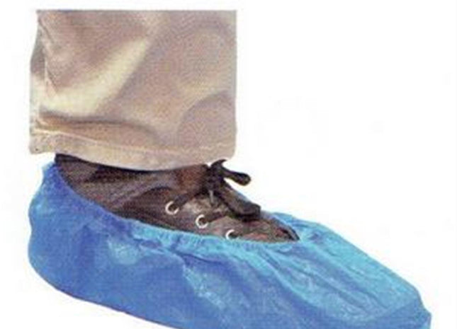 Couvre-Chaussures en Plastique Bleu par 100
